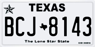 TX license plate BCJ8143