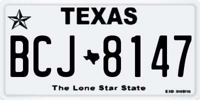 TX license plate BCJ8147