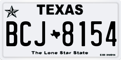TX license plate BCJ8154