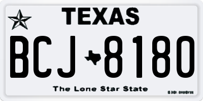 TX license plate BCJ8180