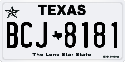 TX license plate BCJ8181
