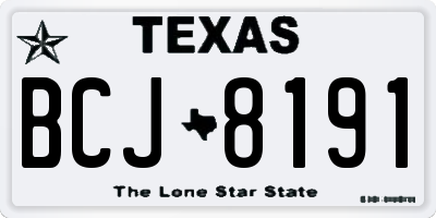 TX license plate BCJ8191