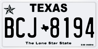 TX license plate BCJ8194