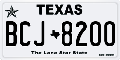 TX license plate BCJ8200