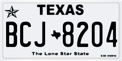TX license plate BCJ8204