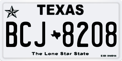 TX license plate BCJ8208