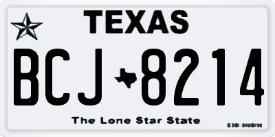 TX license plate BCJ8214