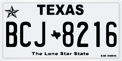 TX license plate BCJ8216