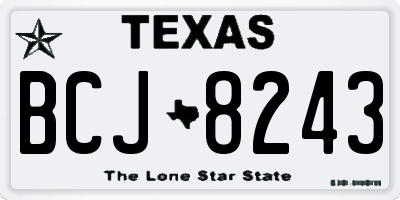 TX license plate BCJ8243