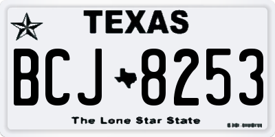 TX license plate BCJ8253