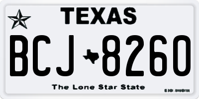 TX license plate BCJ8260