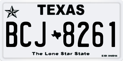 TX license plate BCJ8261