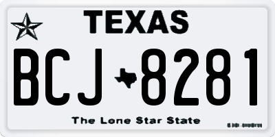 TX license plate BCJ8281