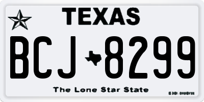 TX license plate BCJ8299