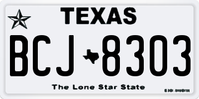 TX license plate BCJ8303