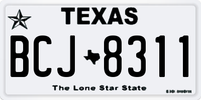 TX license plate BCJ8311