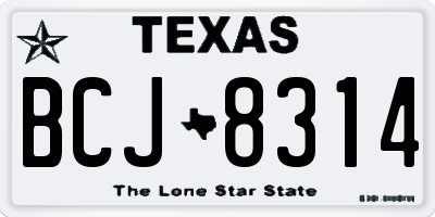 TX license plate BCJ8314