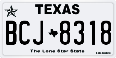 TX license plate BCJ8318