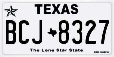 TX license plate BCJ8327