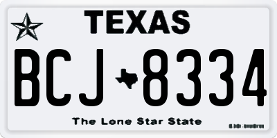 TX license plate BCJ8334