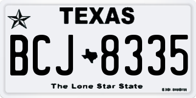 TX license plate BCJ8335
