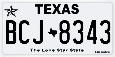 TX license plate BCJ8343