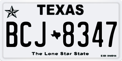 TX license plate BCJ8347