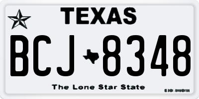 TX license plate BCJ8348