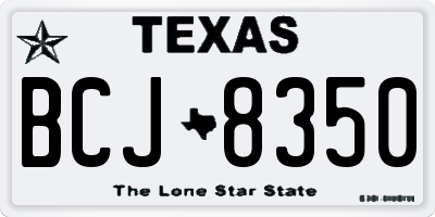 TX license plate BCJ8350