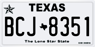 TX license plate BCJ8351