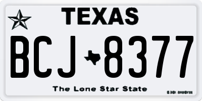 TX license plate BCJ8377