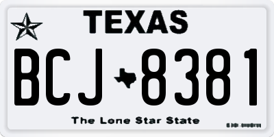 TX license plate BCJ8381