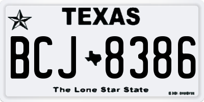 TX license plate BCJ8386