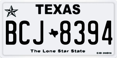 TX license plate BCJ8394