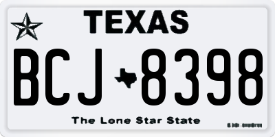 TX license plate BCJ8398