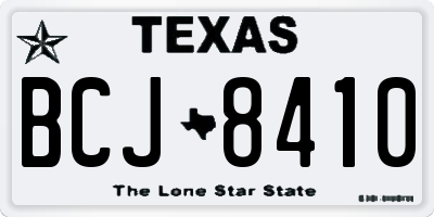 TX license plate BCJ8410