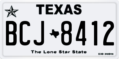 TX license plate BCJ8412