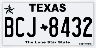 TX license plate BCJ8432