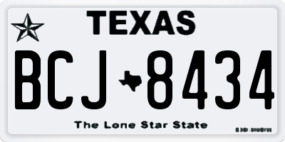 TX license plate BCJ8434