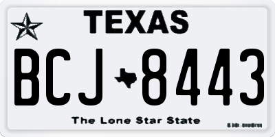 TX license plate BCJ8443