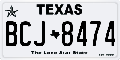 TX license plate BCJ8474