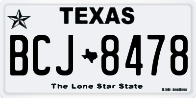 TX license plate BCJ8478