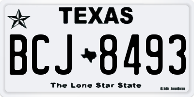 TX license plate BCJ8493