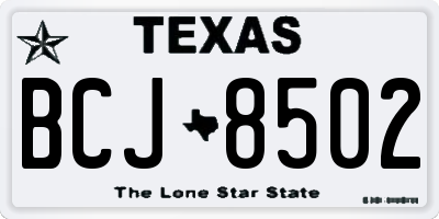 TX license plate BCJ8502