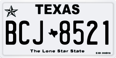 TX license plate BCJ8521