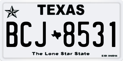 TX license plate BCJ8531