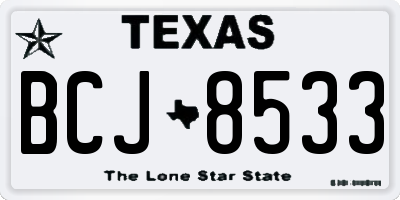 TX license plate BCJ8533