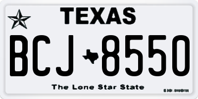 TX license plate BCJ8550