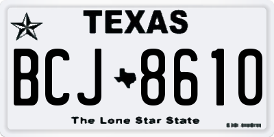 TX license plate BCJ8610