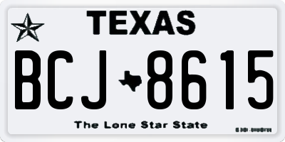 TX license plate BCJ8615